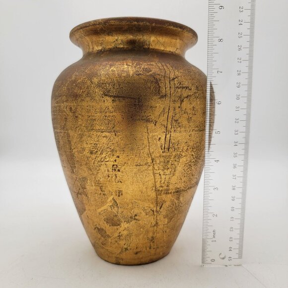 Italian Gold Florentine Pottery Vase - Picture 7 of 7